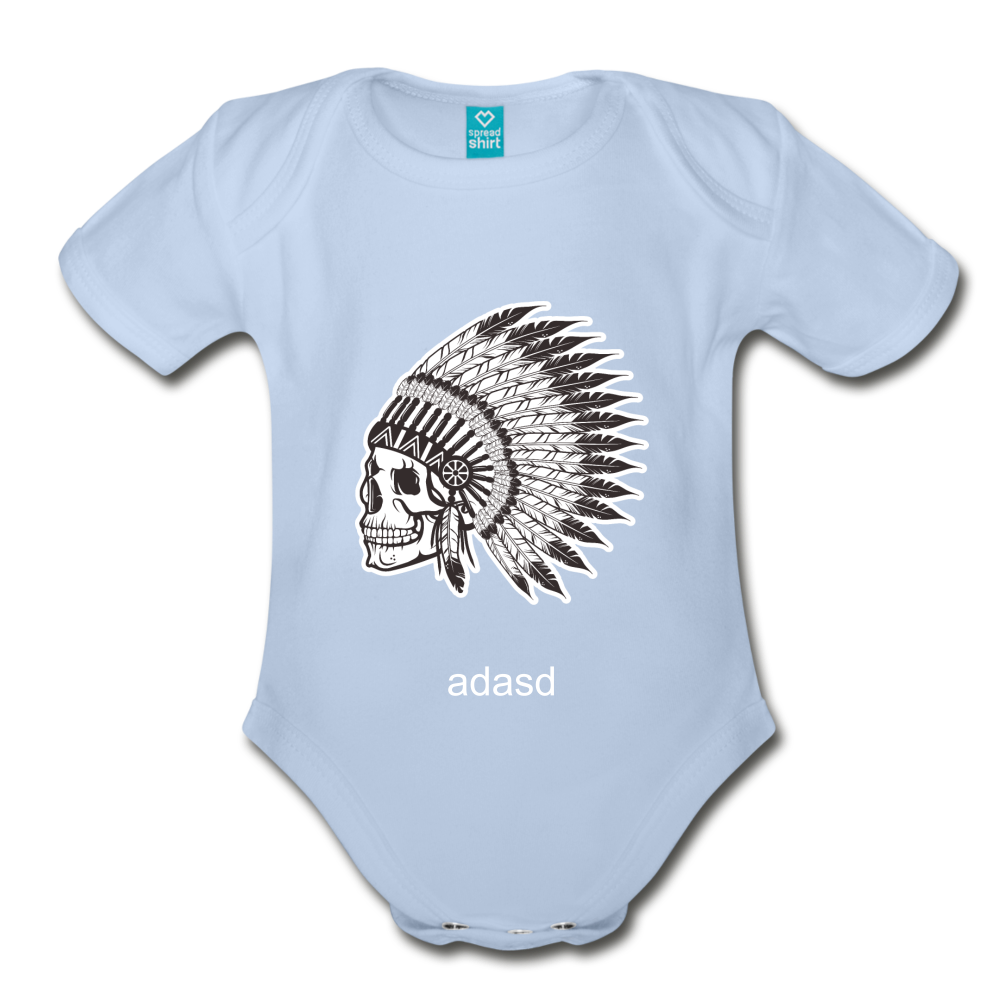 Organic Short Sleeve Baby Bodysuit - sky