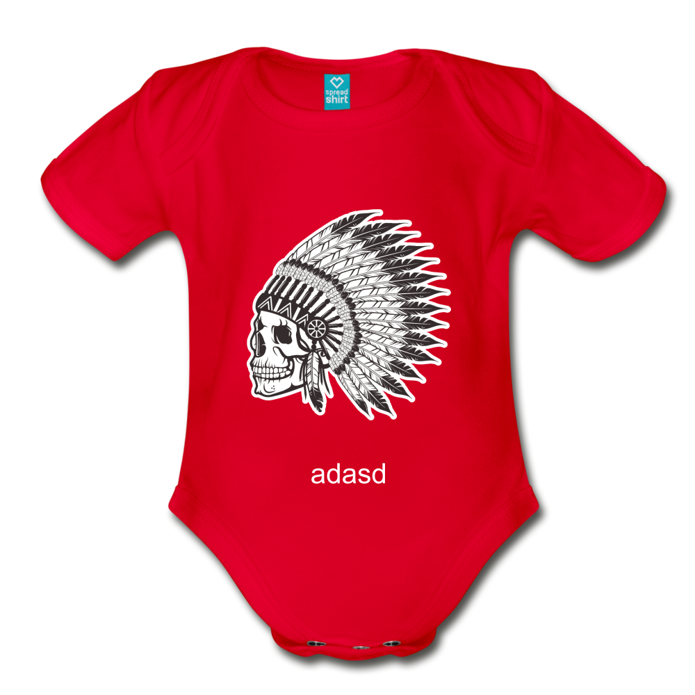 Organic Short Sleeve Baby Bodysuit - red