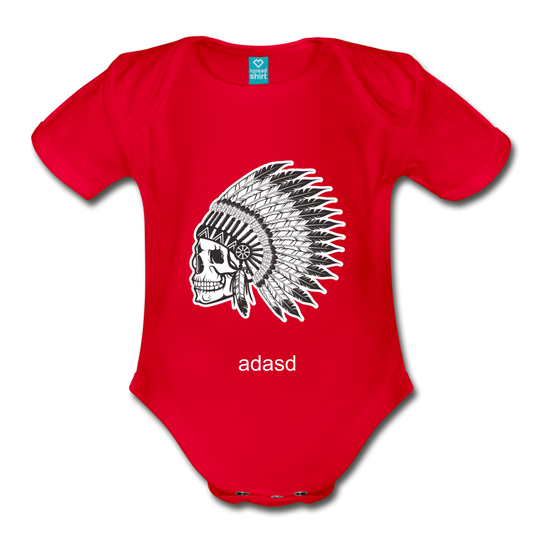 Organic Short Sleeve Baby Bodysuit - red