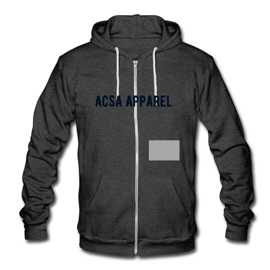 Unisex Fleece Zip Hoodie - charcoal gray